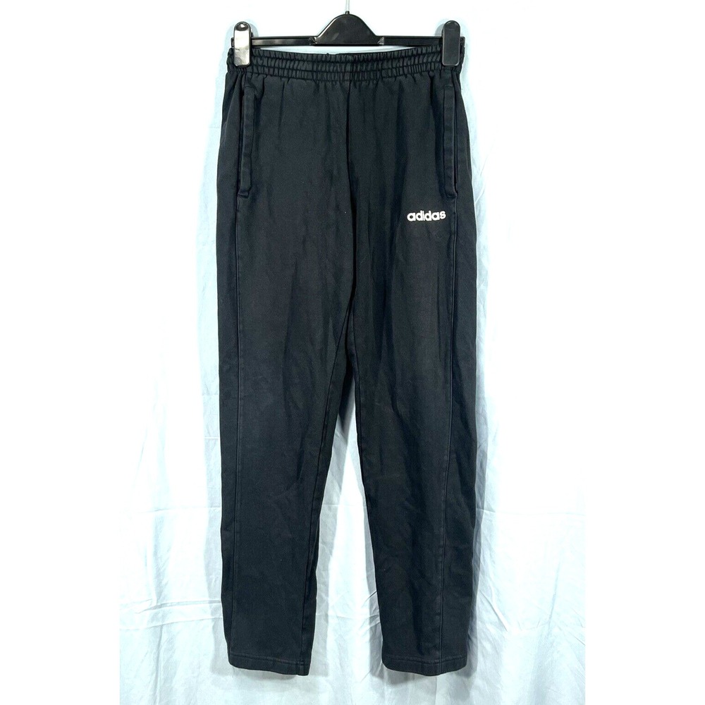 ADIDAS Women's BLACK Stretch Knit ELASTIC WAISTBAND 2-Pocket LOGO Pants Sz S